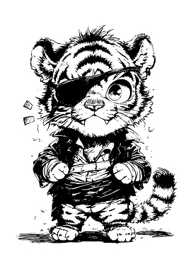 Tiger Pirate Cartoon Character