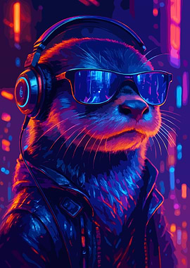Cool Otter Cyberpunk