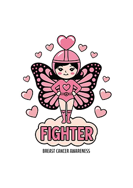 Breast Cancer Awareness Fighter Illustration