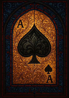 Ace of Spades Stained Glass Art