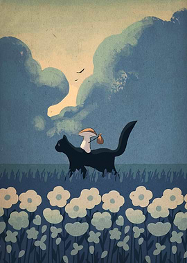 Black Cat and Mushroom Adventure