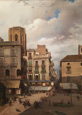 Valencia Market Scene Painting