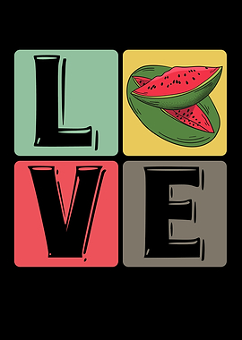 Love Watermelon Retro Design