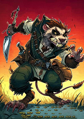 Anthropomorphic Rat Warrior with Sword