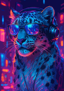 Cool Leopard Cyberpunk