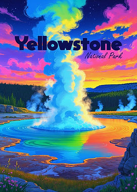 Yellowstone National Park Colorful Landscape