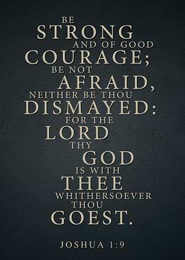 Joshua 1:9 Bible Verse Text Art