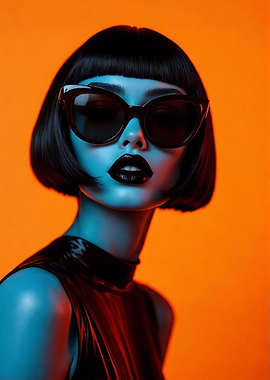 Futuristic Fashion Portrait with Sunglasses