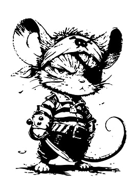 Mouse Pirate Illustration