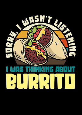 Burrito Thinking Funny Food Graphic