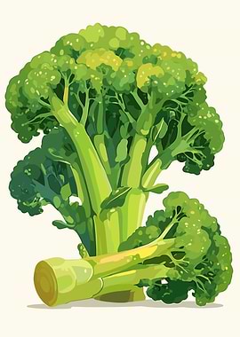 Broccoli Still Life Illustration
