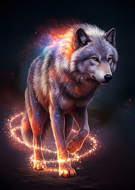 Cosmic Wolf Digital Art