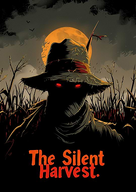 The silent harvest horror scarecrow poster art