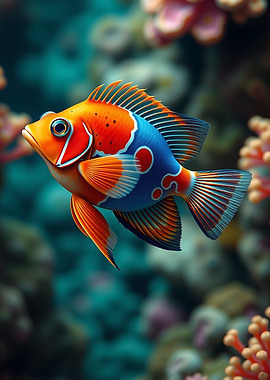 Colorful Fish in Coral Reef