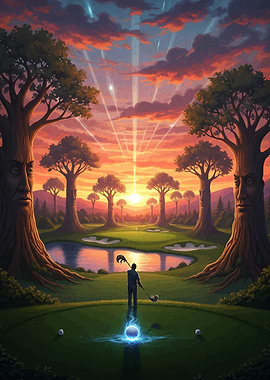 Mystical Golf Course Sunset