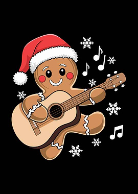 Gingerbread Man Playing Guitar