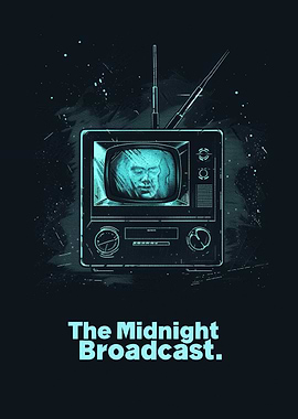 The midnight broadcast haunted TV horror poster