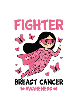 Breast Cancer Awareness Superhero Illustration