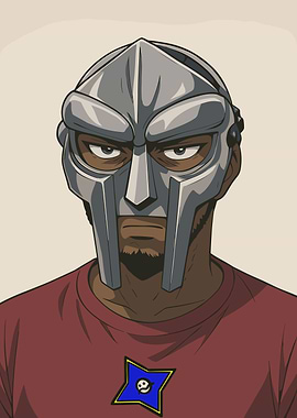 MF DOOM Cartoon Portrait