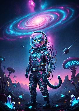 Astronaut Cat Space