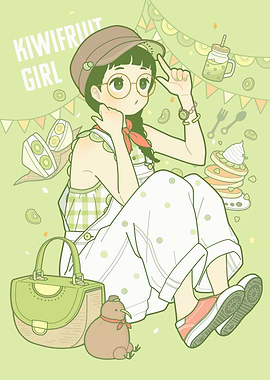 Kiwifruit Girl Illustration
