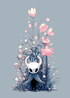 Hollow Knight with Flowers