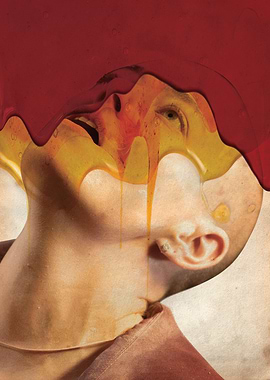 Surreal Portrait with Dripping Paint