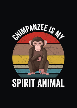 Chimpanzee Spirit Animal Retro Zoo Design