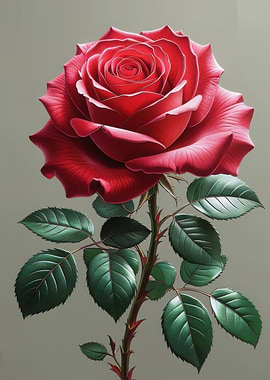 Elegant Red Rose Blossom