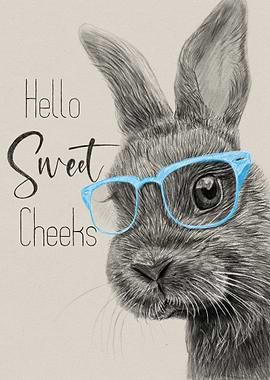 Rabbit with Glasses Art Print