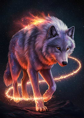 Cosmic Wolf Digital Art