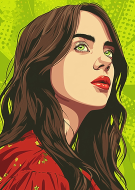 Billie Eilish neon green Background