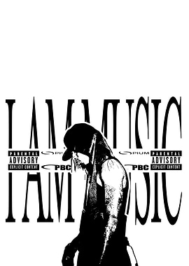 Playboi Carti I AM MUSIC Black and White Art