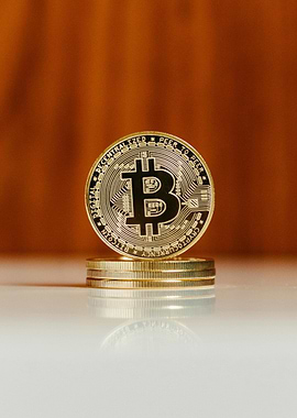 Bitcoin Cryptocurrency Stacked Coins