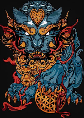 Guardian Lion Digital Art