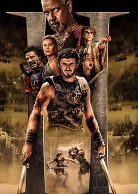 Gladiator Movie Poster with Multiple Characters