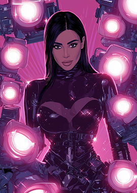 Kim Kardashian Surrounded by Cameras