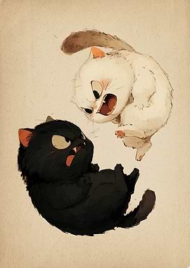 Cartoon Cats Fighting