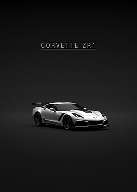 Corvette ZR1 on Black Background