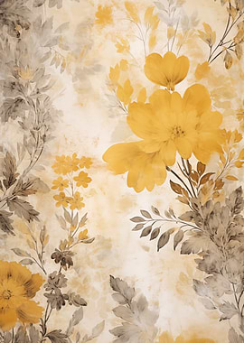 Vintage Yellow Flowers Art