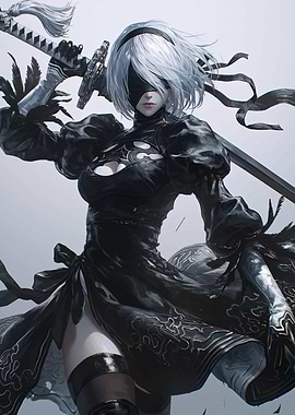 2B Nier Automata Digital Art