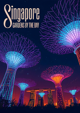 Singapore Gardens by the Bay Illustration