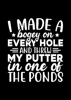Golf Humor: Bogey and Putter in Pond