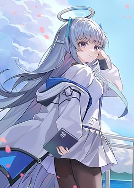 Anime Girl with Halo and Book