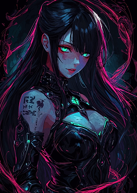 Anime Girl with Glowing Eyes