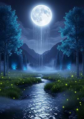 Mystical Moonlight Stream