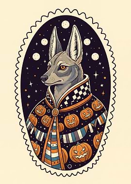 Halloween Jackal in Starry Parade Cloak
