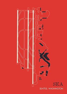 Seattle Airport Minimalist Art Print