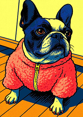 Bulldog in a Red Jacket
