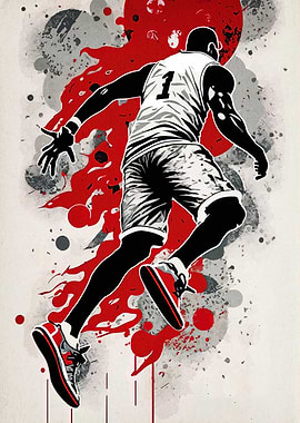 Basketball Player in Action Art